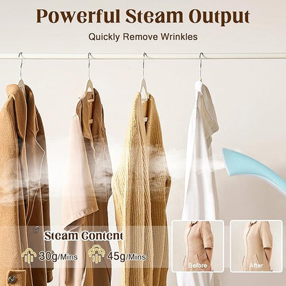 Standing Garment Steamer, 2000W Powerful Steamer for Clothes, 10 Steam Levels, 2.7L Water Tank for 90 Mins Continuous Steaming, Home Commercial Use (Blue)