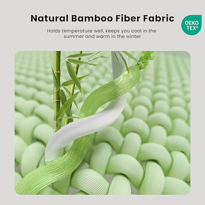 Bamboo Mattress Topper Full Size 3 Inch, Cooling Gel & Bamboo Charcoal Memory Foam Mattress Topper for Back Pain Relief, Firm Dual-Layer Foam Bed Pad with Removable Cover