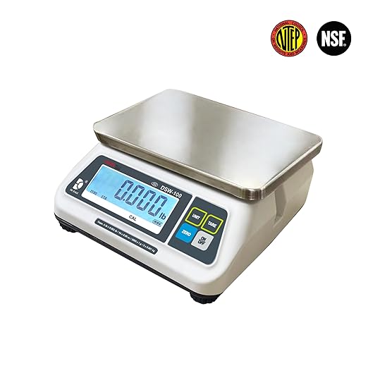 VisionTechShop DSW-100 Portion Food Scale with Single LCD Display, Stainless Steel Platter, 15lb Capacity, 0.005lb Readability, Lb/Oz/Kg/g Switchable, Low Profile Design, NTEP #22-007, NSF Certified