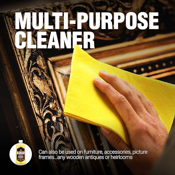 Milsek Antiques & Restoration Polish & Cleaner - Home Essential Cleaning Supplies for Home Improvement of any Wood Antiques or Heirlooms - 12 Fl Oz (Pack of 4)