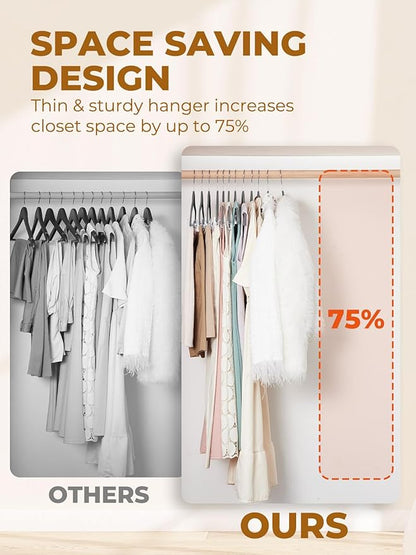 HOUSE DAY Velvet Skirt Hangers 36 Pack, Gray Velvet Hangers with Adjustable Clips, Space Saving Slim Velvet Pant Hangers, Heavy Duty Shorts Hangers, Non Slip Clip Hangers for Pants, Skirts, Shorts