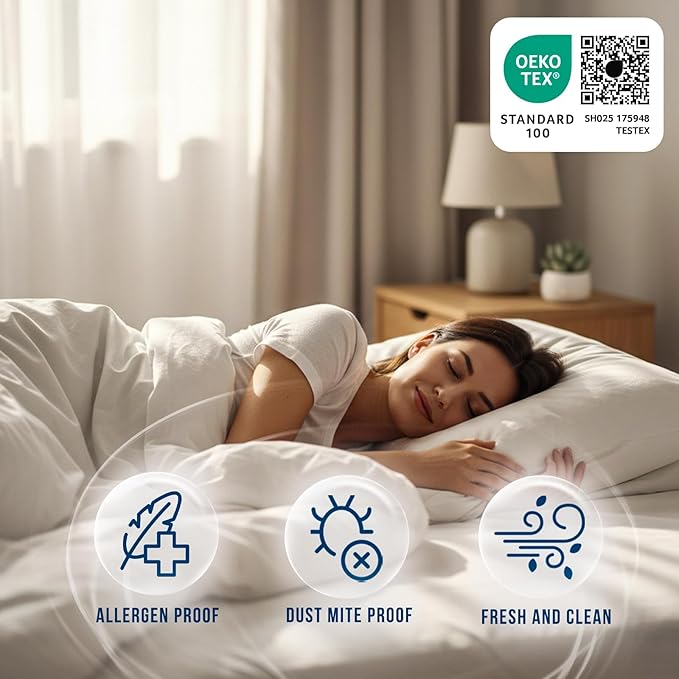 Luxury King Size Tencel Waterproof Mattress Protector Deep Pocket - Premium Cooling Bed Cover Pad - Hypoallergenic & Allergy-Friendly - Oeko-Tex Certified - Ultra Soft & Breathable