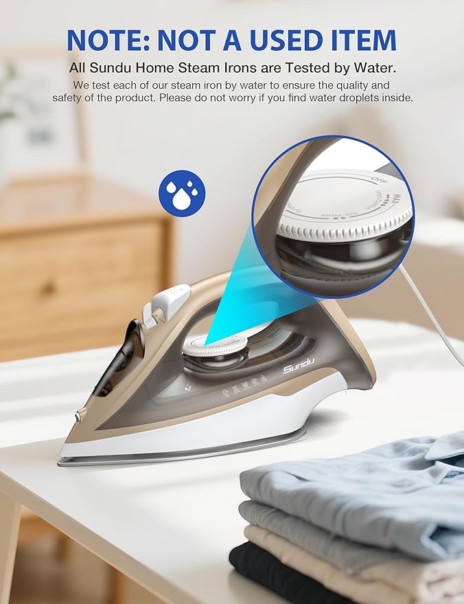 Large Irons Steamer for Clothes, 1500W Iron Non-Stick Ceramic Soleplate, 500 Microsteam Holes, Powerful Steam Iron, Auto shutoff, Self-Cleaning, 12.31oz Water Tank Ironing Clothes for All Fabrics