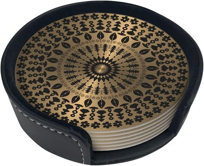 Drink Coasters with Holder Stand Set of 6