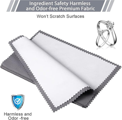 Breling 10 Pcs Silver Jewelry Polishing Cloths 6 x 8 inches Jewelry Cleaning Cloth Sterling Polish Cloths for Jewelry