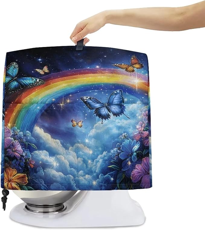 Butterfly Stand Mixer Cover Starry Rainbow Mixer Cover Kitchen Aid Cover Dust Cover with 2 Pocket and Handle Kitchen Appliance Coffee Maker Toaster Dust Covers