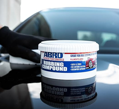 ABRO Superior Performance Rubbing Compound, 10 oz., Buffing Compound for Oxidized Finishes, Smooth, Reflect, Clean