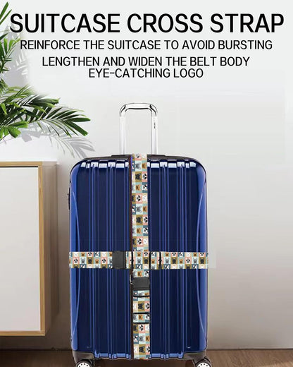 Luggage Straps for Suitcases, Adjustable Travel Belt, Durable Wide Luggage Strap, Cute Suitcase Strap Identifiers with Buckle, Bag Straps for Luggage, Cute Dogs