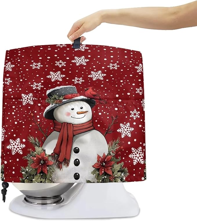 Stand Mixer Cover Dust Covers for 6-8 Stand Mixer Protector Compatible with 6-8 Quart Kitchen Aid Mixer Christmas Xmas Snowman Snowflake Print
