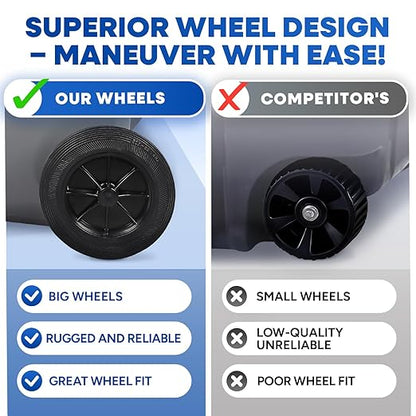 32 Gallon Trash Can with Wheels Outdoor Garbage Can with Lid and Wheels Locking Trash Can Commercial Heavy-Duty Trash Bin Rolling, Plastic 2 Pack