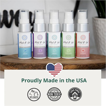 Mist N’ Go by Omaze Travel Bathroom Spray for Toilet Spray Odor Eliminator - Travel Toilet Spray for Bathroom Air Freshener Spray for Bathroom Deodorizer - Breeze Travel Size (1oz x5)