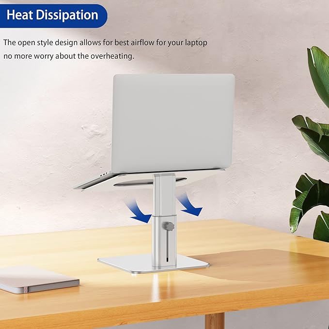 BESIGN LSX6N Laptop Stand, Ergonomic Adjustable Notebook Riser Holder, Computer Stand Compatible with Air, Pro, Dell, HP, Lenovo More 10-15.6" Laptops, Silver