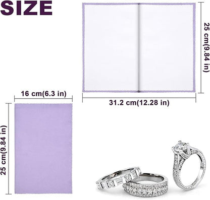 SEVENWELL Silver Polishing Cloth, Jewelry Cleaner Cloth for Sterling Silver Jewelry, Gold, Platinum, Silverware, Diamonds, Gemstones, Coins (Purple)