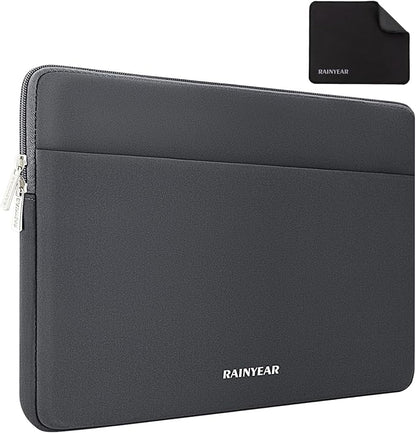 RAINYEAR Laptop Sleeve Case 13.3 Inch, Protective Portable Case with Front Pocket, Briefcase Handbag Laptop Bag Compatible with MacBook Air/Pro 13-13.3 inch, MacBook Pro 14 inch, Gray