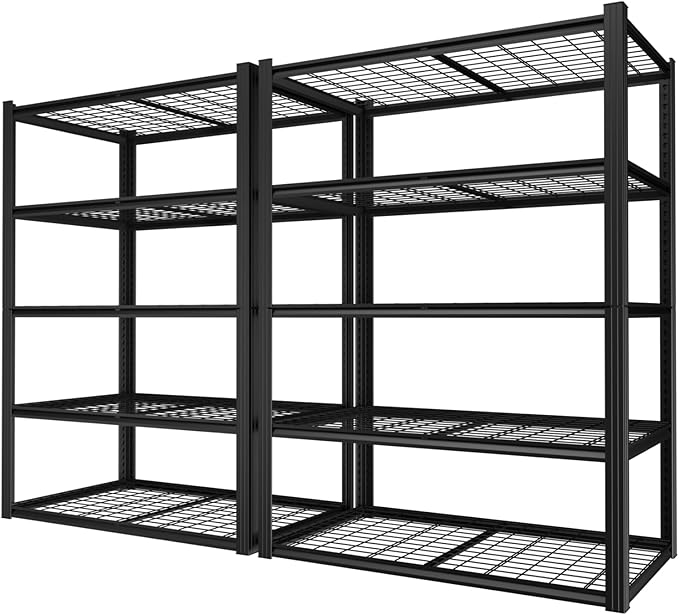 ROOMTEC 48" W Garage Shelving Heavy Duty,2800LBS Storage Shelves,5-Tier Adjustable Metal Shelving Utility Shelf Rack Garage Storage Organize for Storage Industrial, Warehouse, Basement