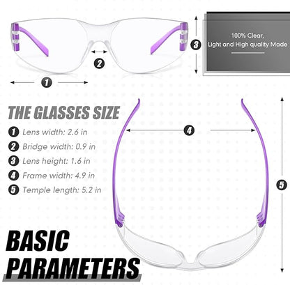 Chumia 64 Pcs Kids Safety Glasses Scratch Impact Resistant Safety Goggles Anti Fog Protection Glasses with Clear Lens