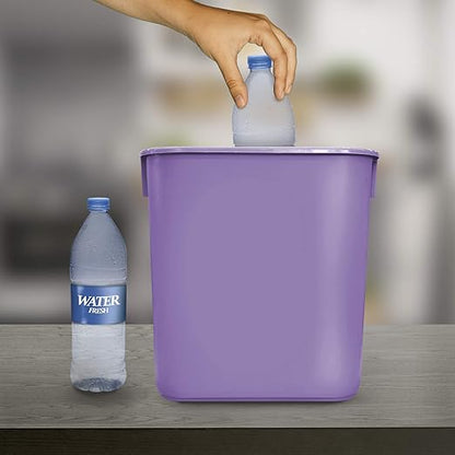 Acrimet Wastebasket, Deskside Bin, 3.25 Gallon/13 Quart/ 12 Liter (Plastic) (Purple Color) (Set of 4)