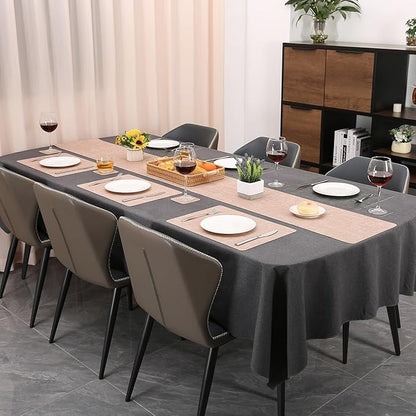Table Runners 94 Inches Long, Dual-Sided Faux Leather Farmhouse Table Runner Waterproof Heatproof Non-Slip for Living Room Party Home Decor Holiday Decorations(Gray Pink, 15 x94 Inch)