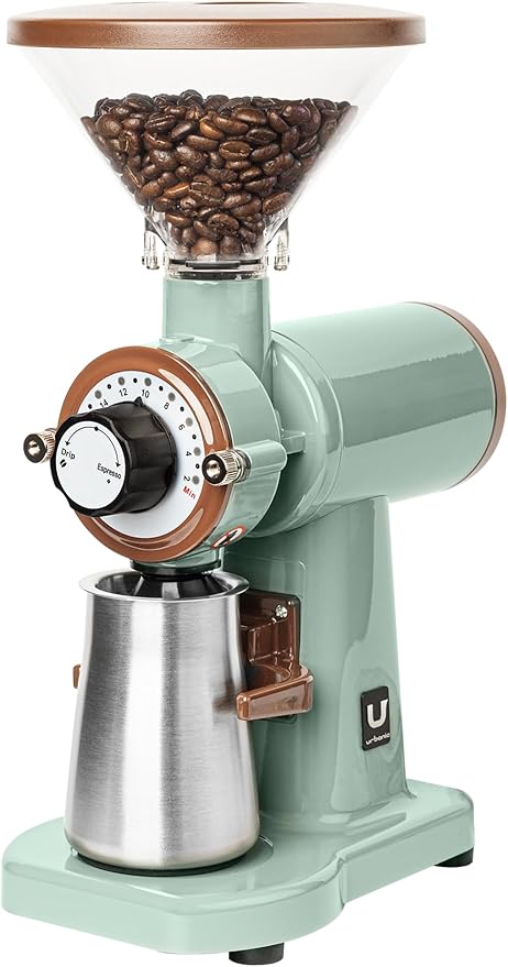 Urbanic 070s Electric Coffee Grinder (110~220v) / flat Titanium burr 60mm / 20 steps can be set (Green) / (Made in Korea)