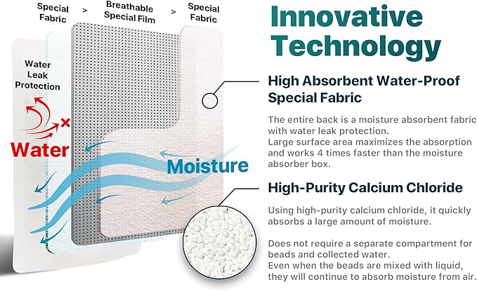 Dry & Dry 6 Pack Standing Moisture Absorbers to Control Excess Moisture in Basements, Closets, Bathrooms & Laundry Rooms