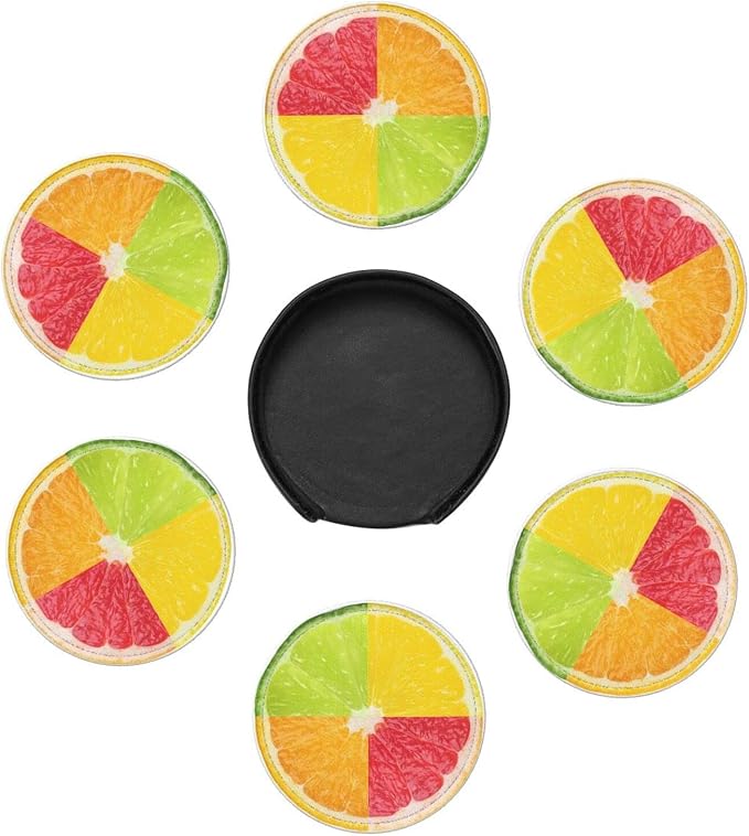 6 Pack Tropical Colorful Lemon Coaster