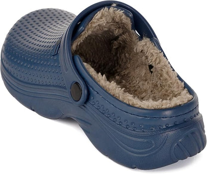 Womens Mens Fur Lined Clogs Waterproof Garden Shoes Winter Warm Fleece Lining Fuzzy House Home Slippers Indoor Outdoor Mules