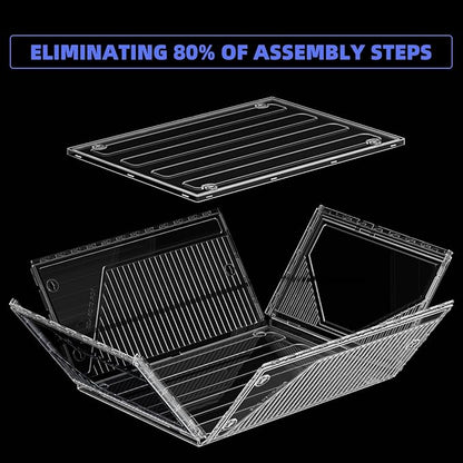 10 Pack Upgraded XX-Large Storage Organizer with Magnetic Door, New structure is more stable, Thicken & Sturdy Clear Stackable Interconnectable Shoe Box for Entryway, Closet, Under Bed