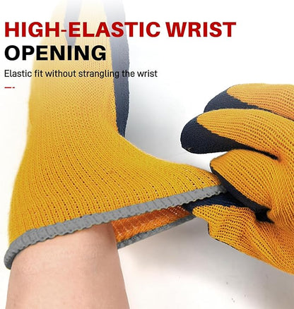 Electrical Insulated Gloves, 500V High Voltage Resistance Electrician Safety Gloves, Rubber Non Slip Work Gloves (500V|Poly-Cotton insulated, Large)