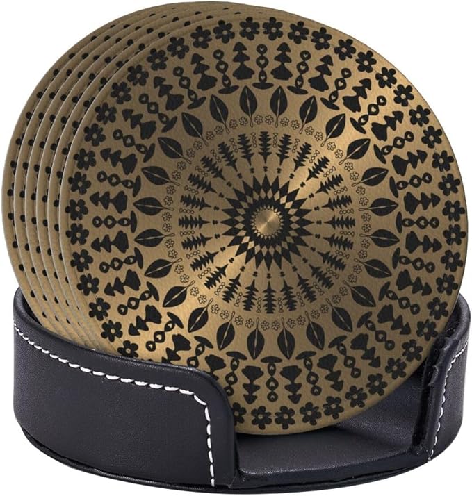 Drink Coasters with Holder Stand Set of 6