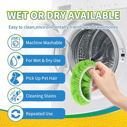 6Pcs Reusable Microfiber Mop Pads Compatible with Swiffer Sweeper Mop, Wet and Dry Flat mop Cover, Replacement Sweeping Mopping pad Refills for Surface/Hardwood Floor Cleaning