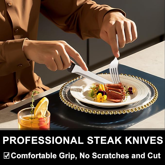 49-Piece Hammered Silverware Set