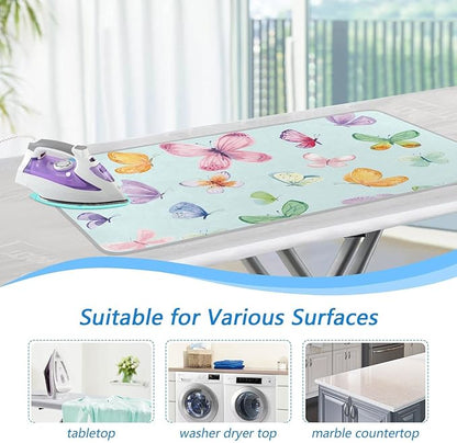 Ironing Mat Portable Ironing Pad Ironing Blanket for Table Top Heat Resistance Double-Side Using Travel Large 47.2 x 27.6 Inch Foldable Lightweight Colorful Butterfly