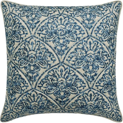 The HomeCentric King/Queen/Twin Blue Decorative Full 68"x18" Bed Runner with 2 Pillow Cover, Embroidery, Quilted Bed Scarf on Cotton Fabric - Farzeen Blue