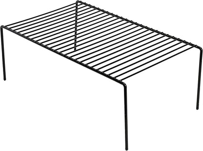 iPEGTOP 4-Pack 15.7 x 9.4 Inch Rustproof Metal Wire Kitchen Storage Shelves – Organizer for Freezer, Fridge, Pantry & Countertop – Spice, Utensils Rack – Black