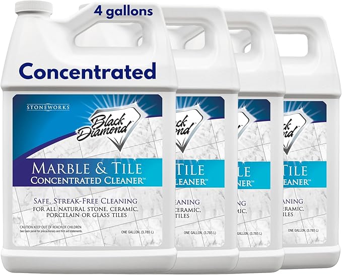 Black Diamond Stoneworks MARBLE & TILE FLOOR CLEANER. Great for Ceramic, Porcelain, Granite, Natural Stone, Vinyl and Brick. No-rinse Concentrate.(4-Gallons)