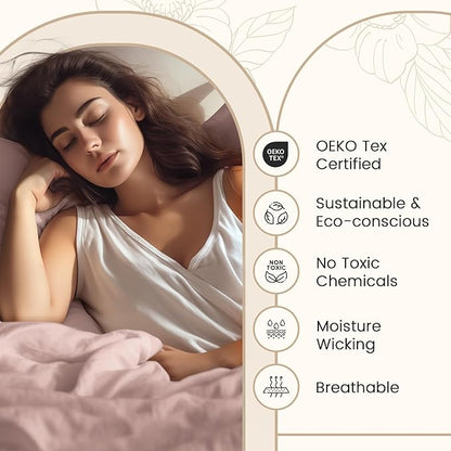 King Sheets Deep Pocket, 100% Egyptian Cotton Sheets For King Size Bed Dusty Rose, 800TC Luxury Soft & Breathable Naturally Cool Fully Elasticated Cotton Sheet Set, No Pill Fade Resistant- Sepia Rose