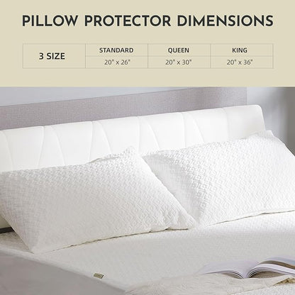 CoolShields Pillow Protector (2 Pack) King – Waterproof Zippered Pillow Covers, Hypoallergenic, Premium Pillowcase Encasement for Better Sleep
