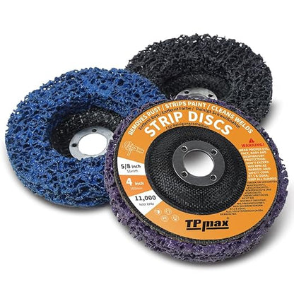 4" x5/8'' Stripping Discs Rust Remover Wheel Remove Paint and Oxidation Poly Strip Wheel Disc Abrasive Angle Grinding Wheel - 3 Pack(Purple/Blue/Black)