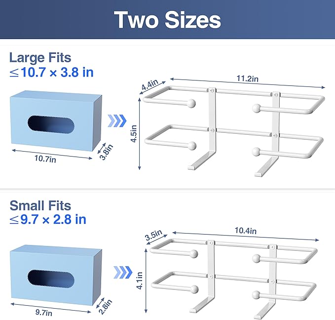 niffgaff Glove Box Dispenser Wall Mount: White Glove Holder Organizer for Disposable Glove Box & Tissue Box - Glove Organizer on Wall in Lab, Kitchen, Bathroom, Garage