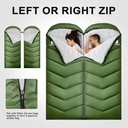 Sleeping Bags for Adults Cold Weather,Portable, Waterproof,Lightweight Camping Sleeping Bag for Tall Girls Boys with Compression Sack for Warm Camping, Hiking, Outdoor & Indoor