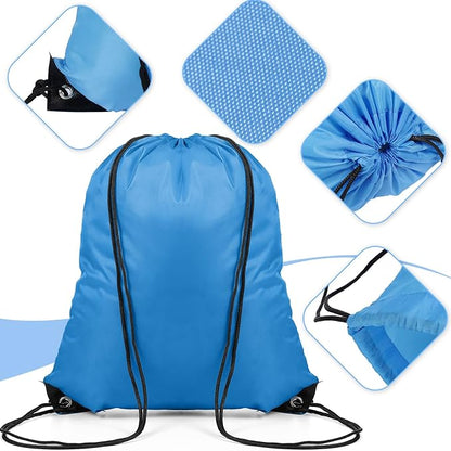 Shappy 100 Pieces Drawstring Bag Gym Portable String Sack Backpacks Polyester Blank Cinch Drawstring Bags for Sports Travel DIY Gift Storage Set, 10 Colors