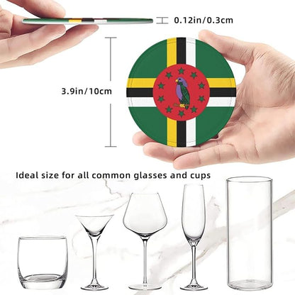 Dominica Flag Coasters for Drinks