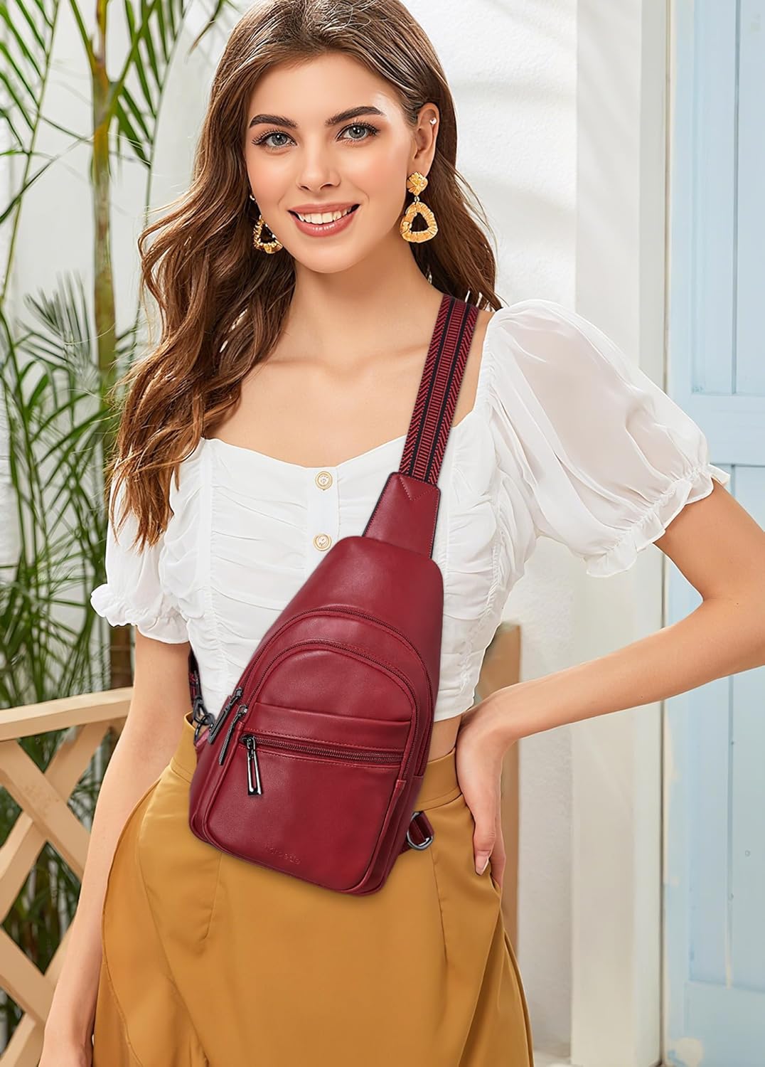 Sling Bag Crossbody Bags for Women Small Cross Body Bag Fanny Packs Chest Sling Purse for Daily Travel Leisure Sport