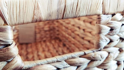 Set of 6 Wicker Storage Basket, Water Hyacinth Storage Baskets, Wicker Storage Baskets for Shelves, Wicker Baskets for Storage, Woven Baskets For Storage (6 Packs Medium)