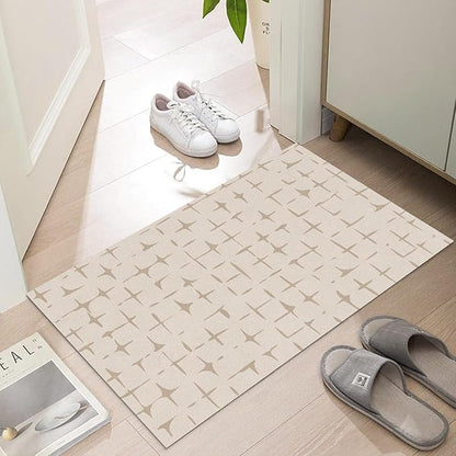 Ultra Thin Door Mat Indoor Entrance, 1/10 in Thin Door Mats for Inside Entry, Non-Slip Rubber Backing Washable Doormat, Fade Resistant, Absorbent, Low Profile Dirt Trapper, 30"X17"