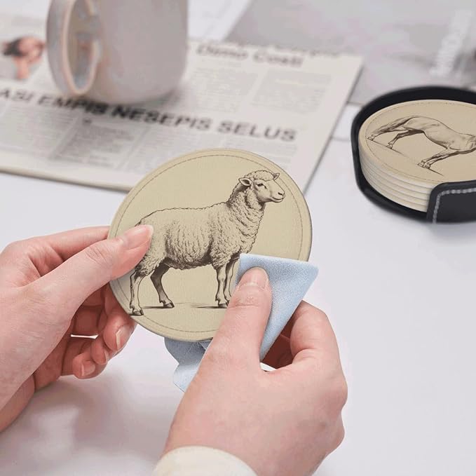6 Pcs Farm Animals Drink Coasters