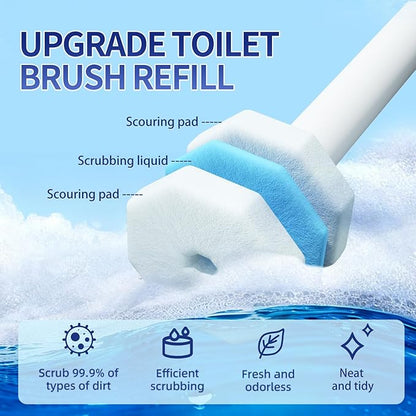 30Pcs Disposable Toilet Wand Refills Easy Cleaning Toilet Bowl Fiber Wand Heads Compatible with Most Toilet Brushes