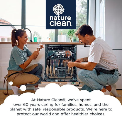Nature Clean All Natural Dishwasher Rinse Aid Cleaner, Liquid Dishwasher Rinse Agent for Spot-Free Glass & Cutlery in Hard Water, Non Toxic Dish Washer Rinse Aid & Stain Remover, 8 oz/250ml, Pack of 4