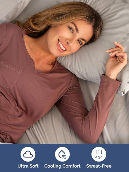 Extra Deep Pocket Cal King Sheets - 4 Piece Breathable & Cooling Bed Sheets - Hotel Luxury Sheet Set - Soft, Wrinkle Free & Comfy - Easily Fits Extra Deep Mattresses - Deep Pocket Light Grey Sheets