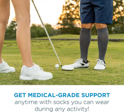 Medical Grade Compression Socks for Men & Women 15-20 mmHg by OrthoSleeve (Black, Large)
